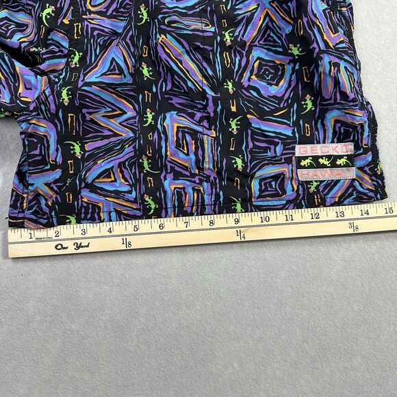 Gecko Hawaii Men’s XXL Swim Trunks Vintage 90s Mesh Liner All Over Print - Picture 11 of 13